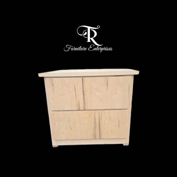 wood two drawer nightstand